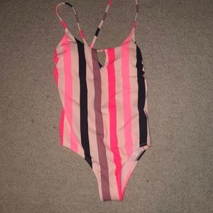 Pink one piece bathing suit
